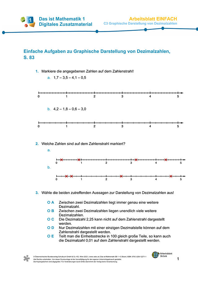 Einfaches AB zu C3 Graphische Darstellung von Dezimalzahlen
