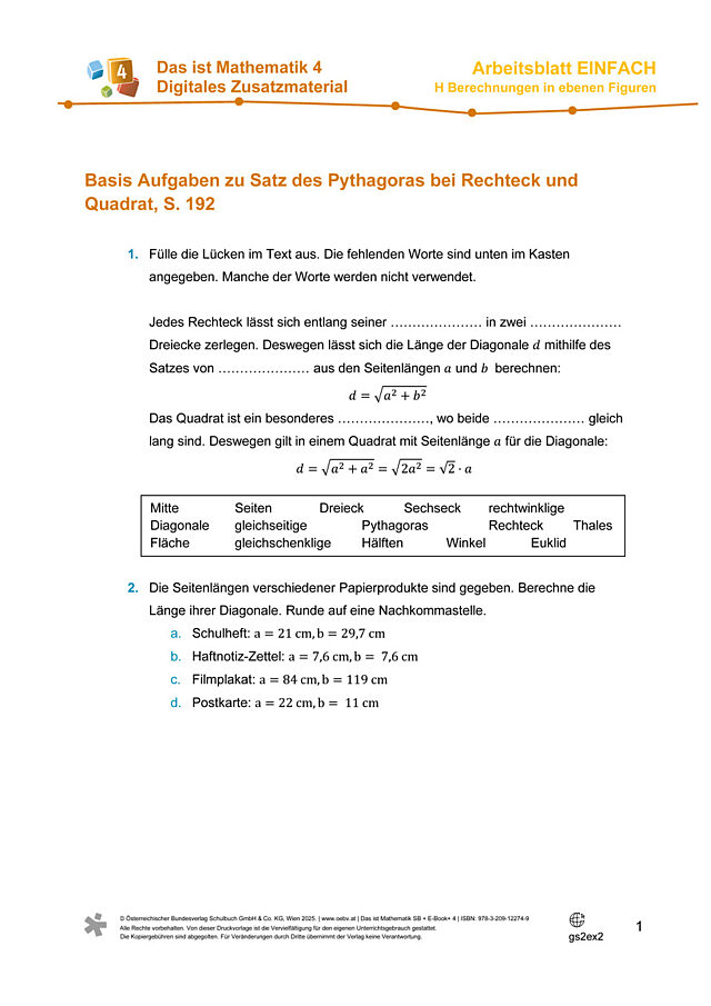 Rechteck und Quadrat