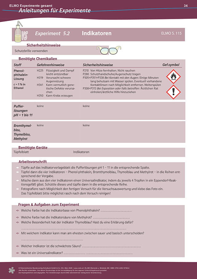 Experimenteanleitung 5.2 "Indikatoren“