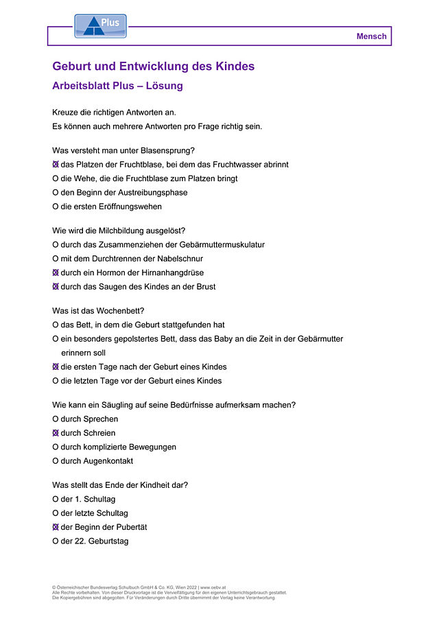 Geburt und Entwicklung des Kindes