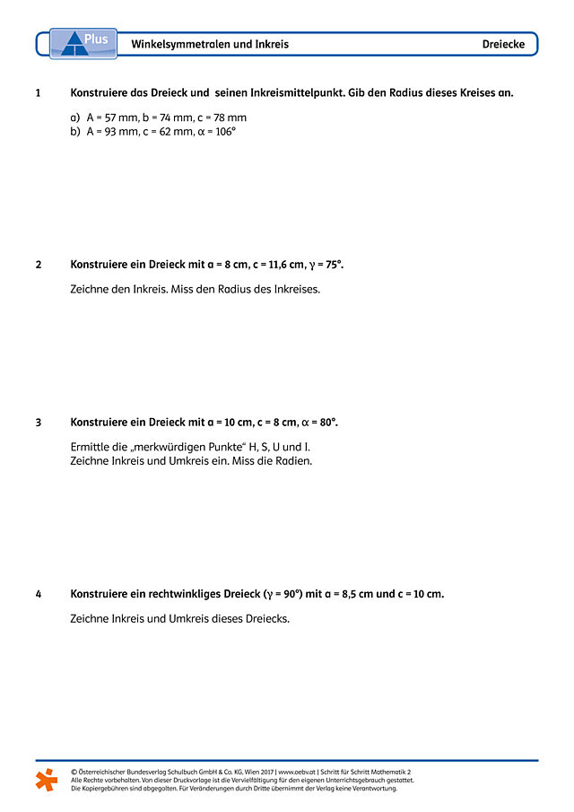 Winkelsymmetrale und Inkreis