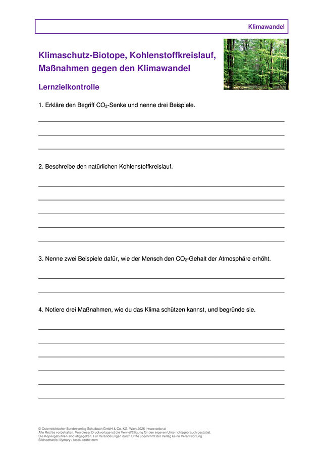 Klimaschutz-Biotope, Kohlenstoffkreislauf, Maßnahmen gegen den Klimawandel