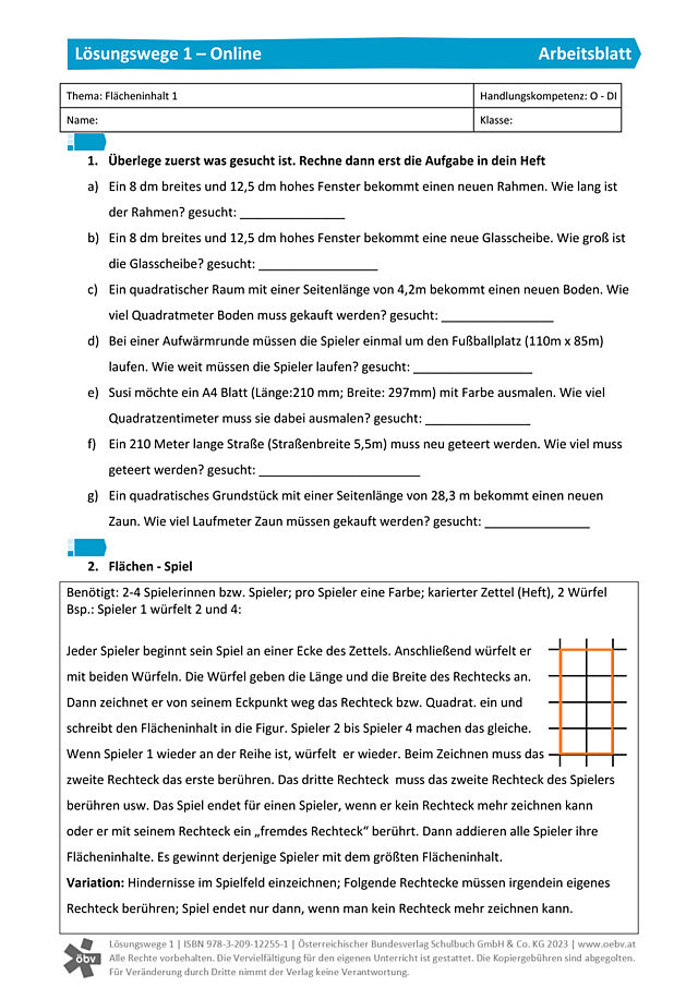 Flächeninhalt 1