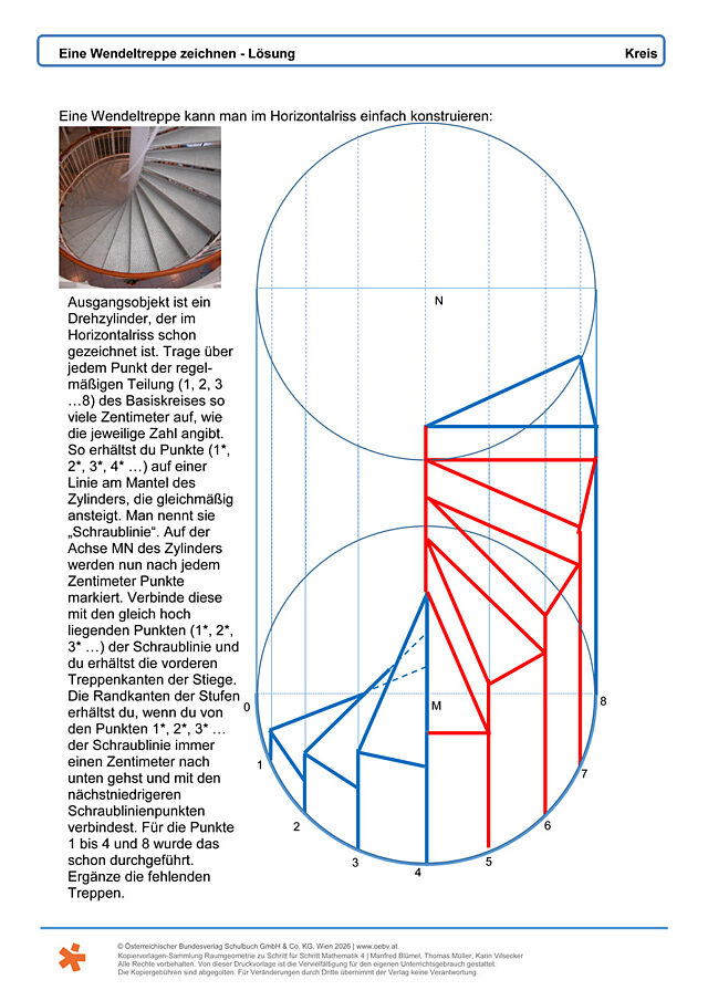 Eine Wendeltreppe zeichnen