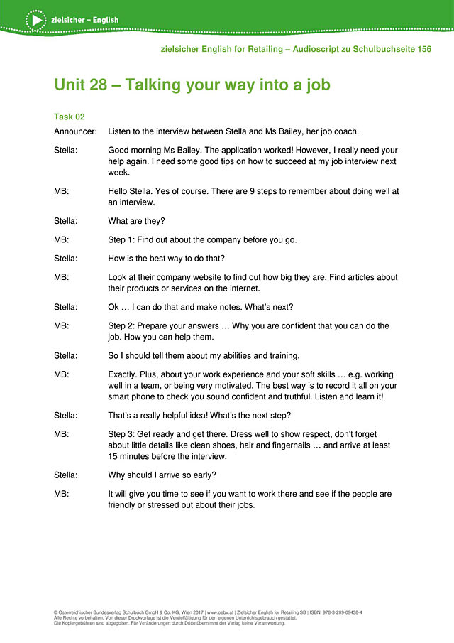 Talking your way into a job