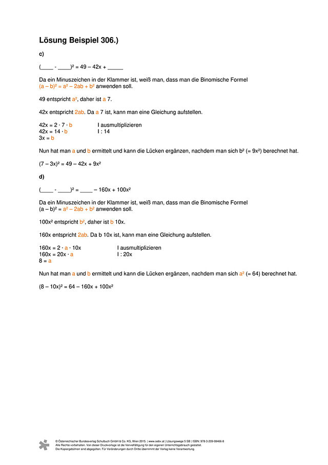 Beispiel 306 c, d