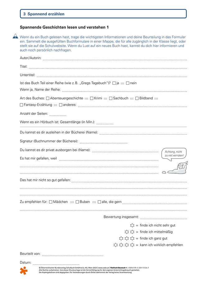 Spannende Geschichten lesen 1