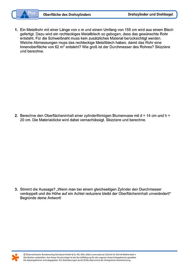 Oberfläche eines Drehzylinders