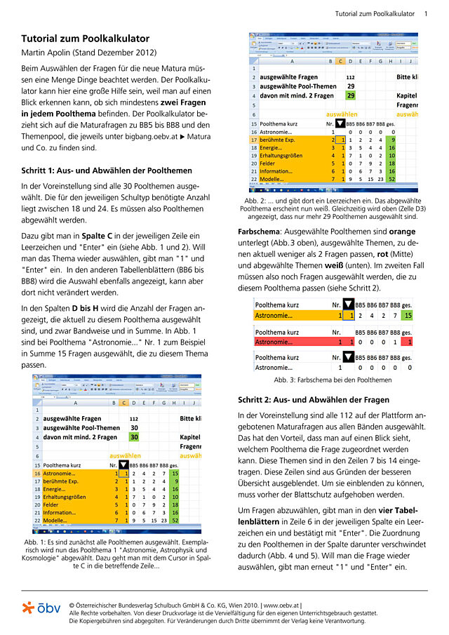 Tutorial zum Poolkalkulator