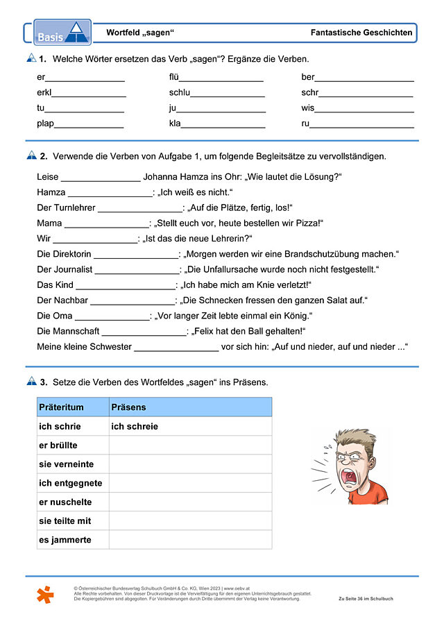 Wortfeld „sagen“