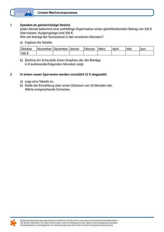 Lineare Wachstumsprozesse