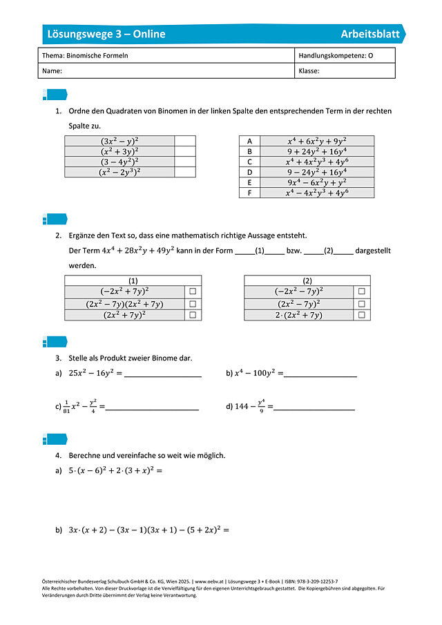 Gecheckt Binomische Formeln