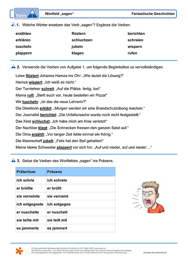 Wortfeld „sagen“