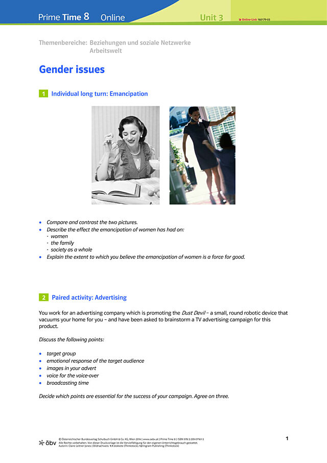 Gender issues: Speaking prompts