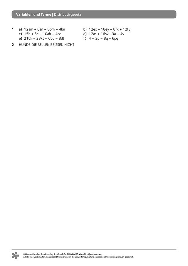 Allgemeines Arbeitsblatt einfach – Lösung (PDF)