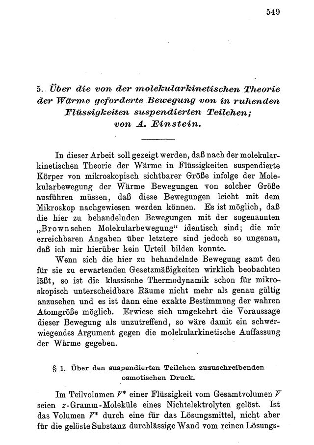 Originalartikel von Albert Einstein