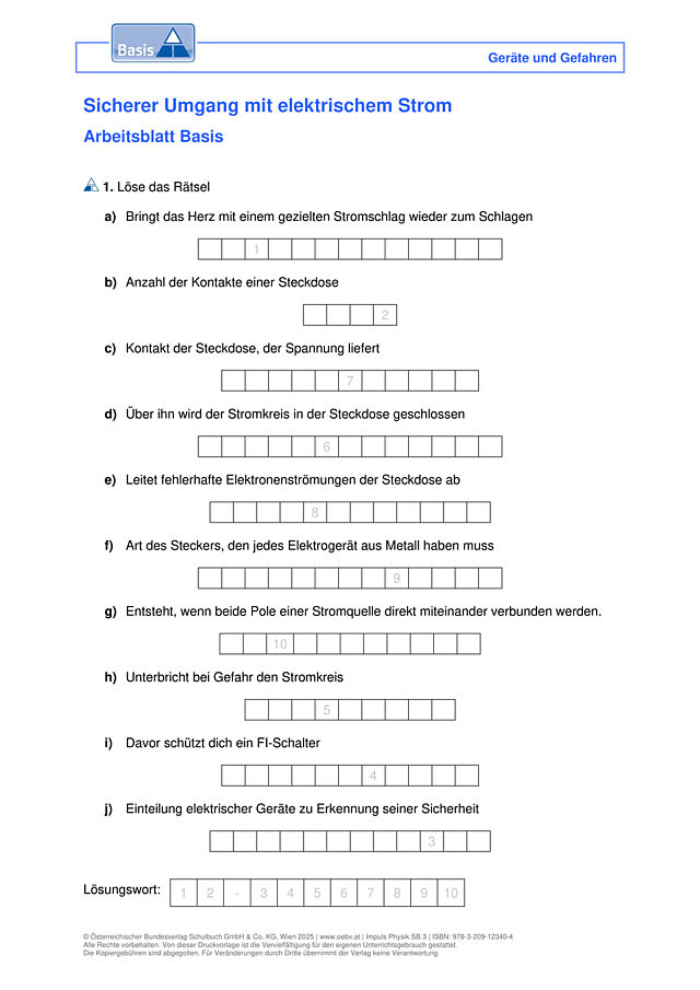 Sicherer Umgang mit elektrischem Strom