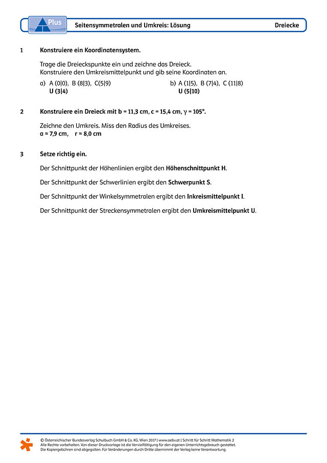 Seitensymmetrale und Umkreis