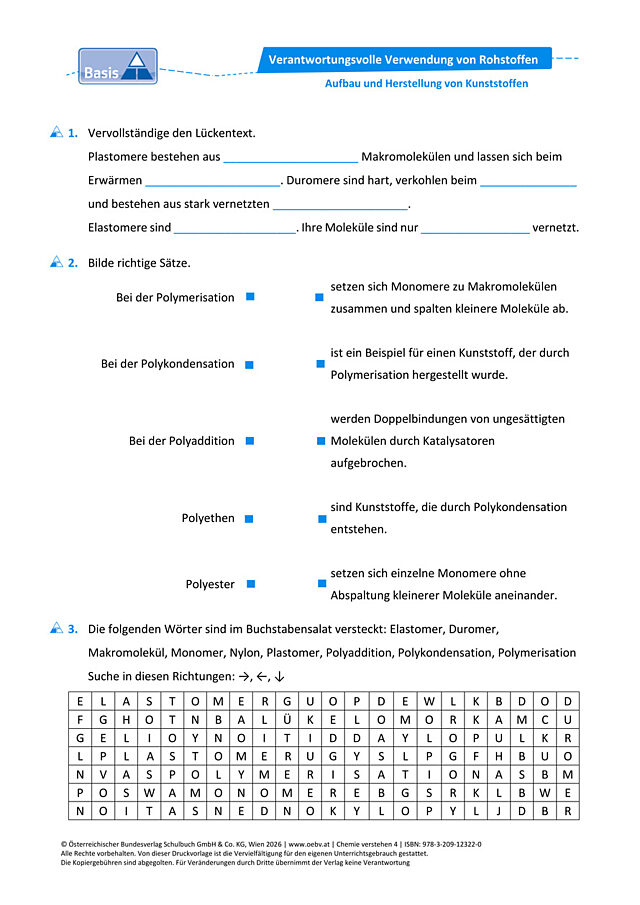 Aufbau und Herstellung von Kunststoffen