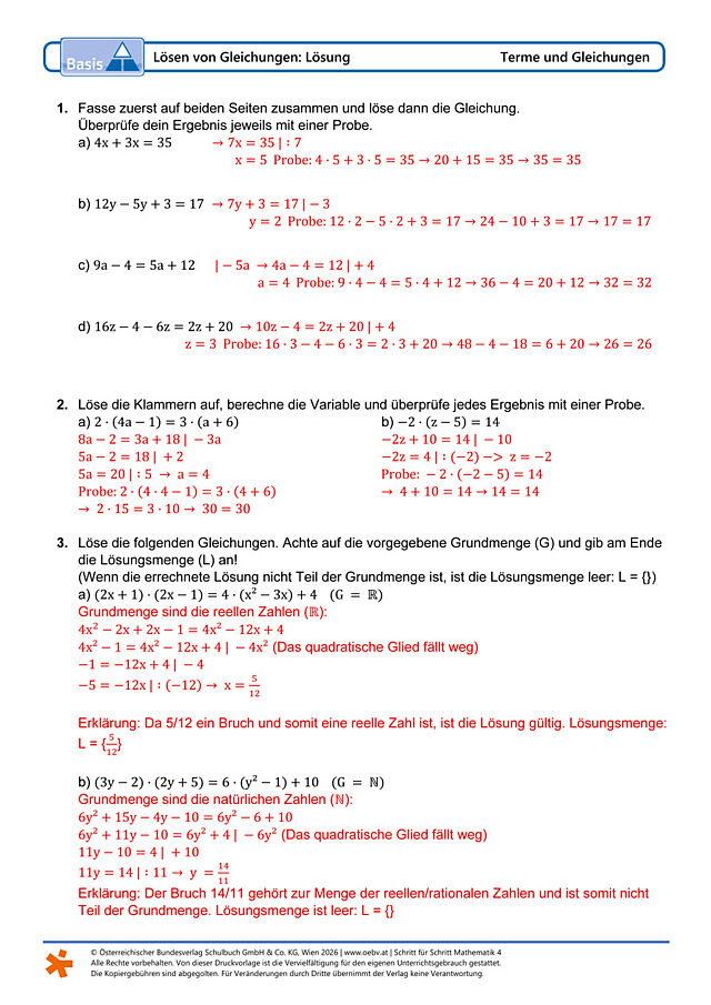 Lösen von Gleichungen