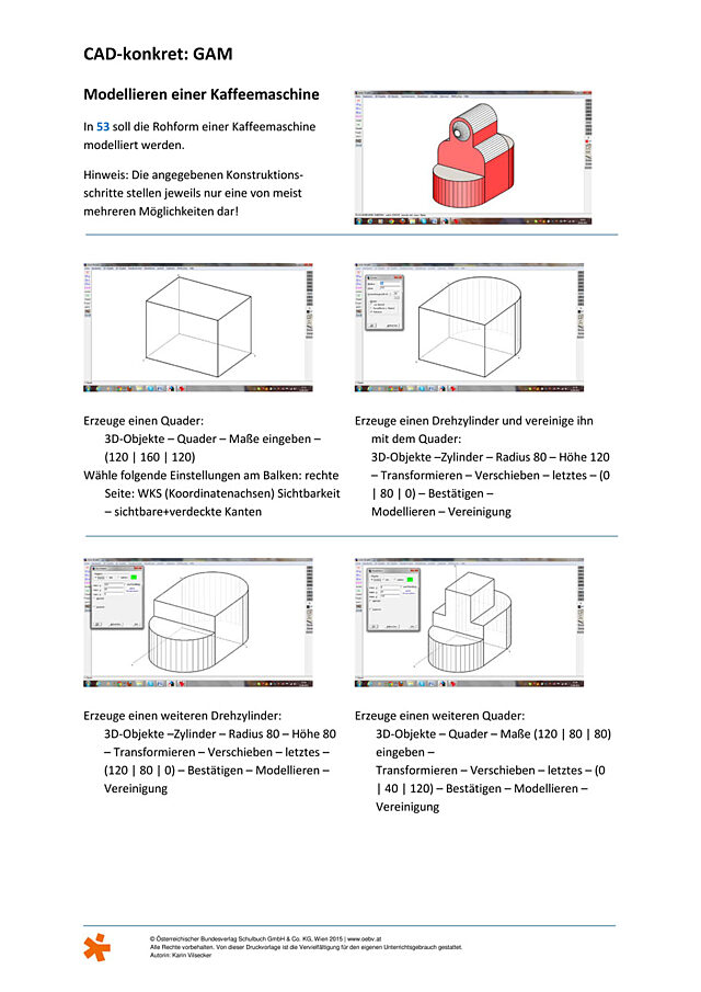 CAD konkret (GAM): Modellieren einer Kaffeemaschine