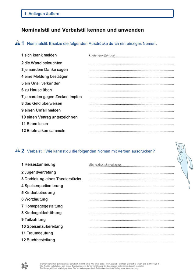 Nominalstil und Verbalstil kennen und anwenden