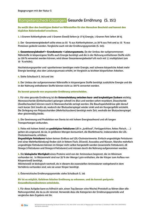 Kompetenzcheck-Lösungen Gesunde Ernährung