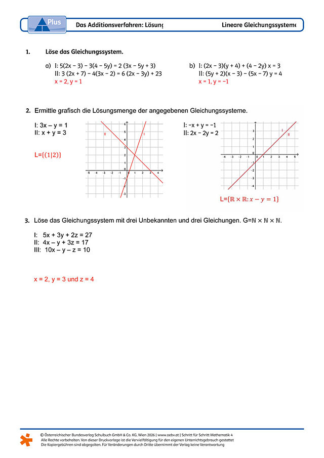 Das Additionsverfahren
