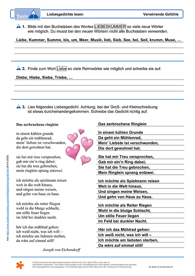 Liebesgedichte lesen