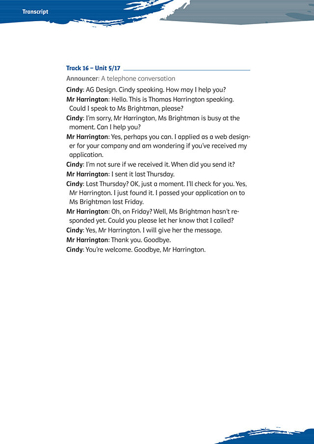 A telephone conversation