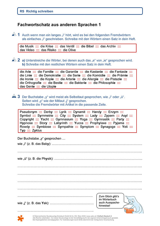 Fachwortschatz aus anderen Sprachen 1