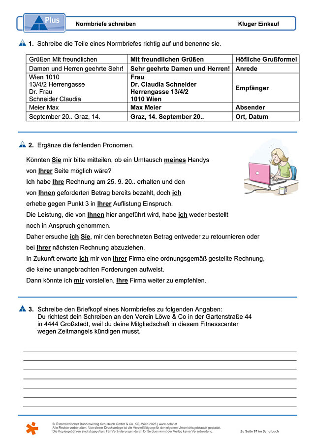 Normbriefe schreiben