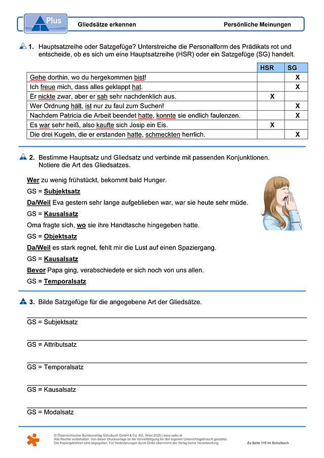 Gliedsätze erkennen