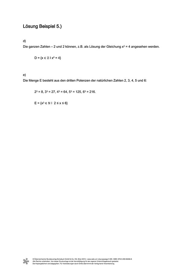 Beispiel 5 d, e