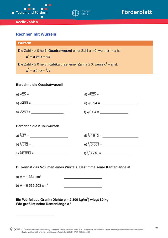 Rechnen mit Wurzeln