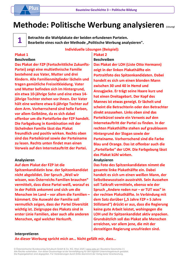 Methode: Politische Werbung analysieren