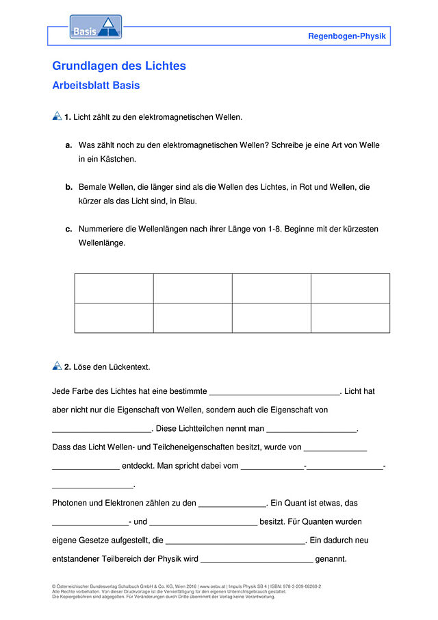 Grundlagen des Lichtes