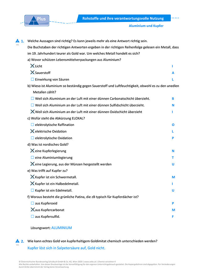 Aluminium und Kupfer