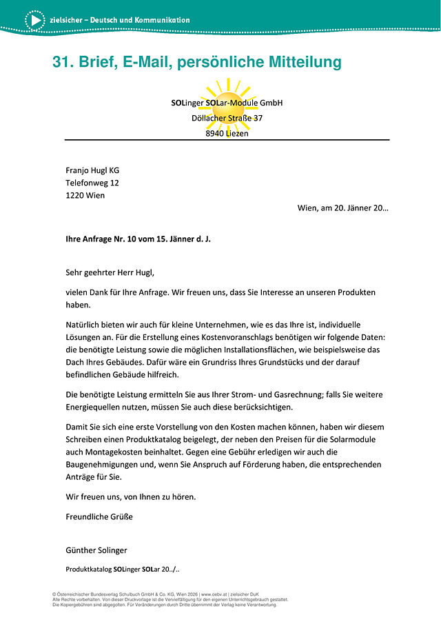 Geschäftsbrief