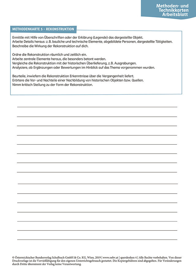 Methodenkarte 5: Rekonstruktion