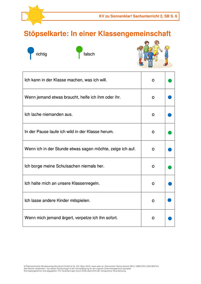 Stöpselkarte: In einer Klassengemeinschaft