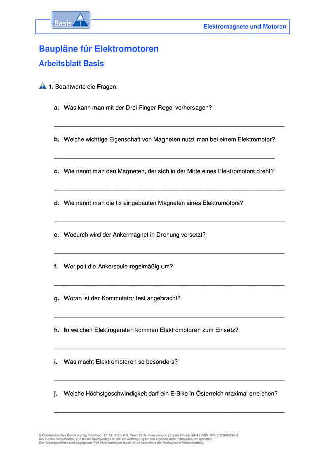Baupläne für Elektromotoren