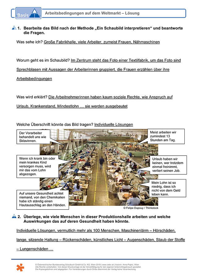 Arbeitsbedingungen auf dem Weltmarkt