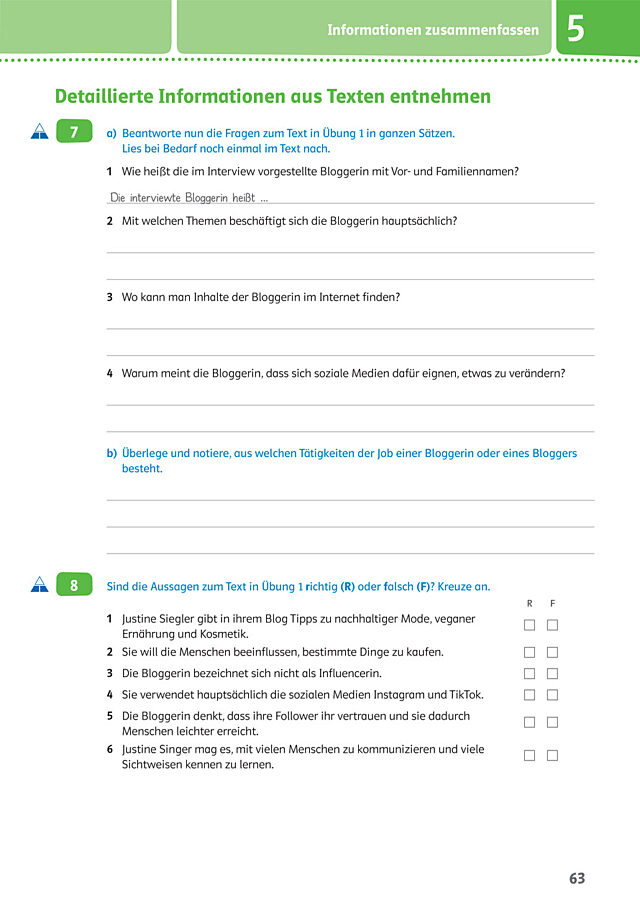 Detaillierte Informationen aus Texten entnehmen