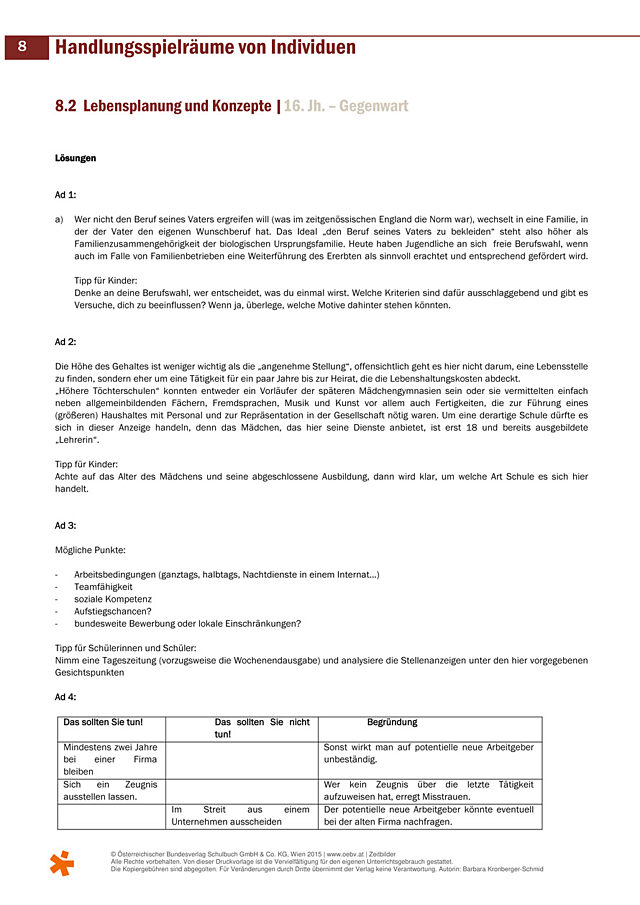 Lebensplanung und -konzepte