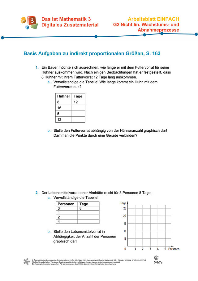 Indirekt proportionale Größen
