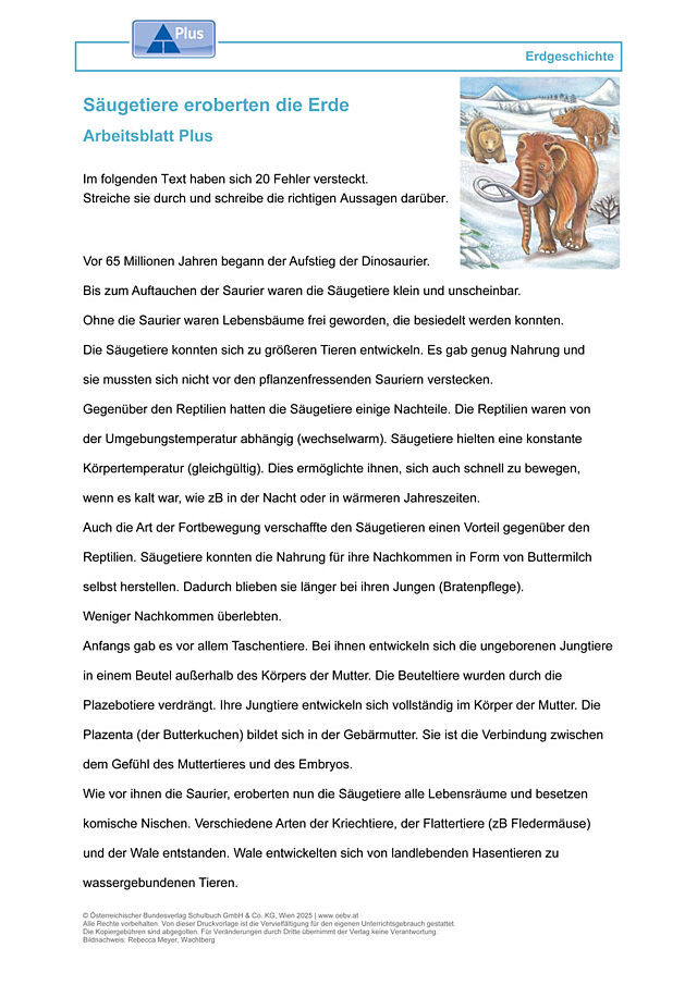 Säugetiere eroberten die Erde