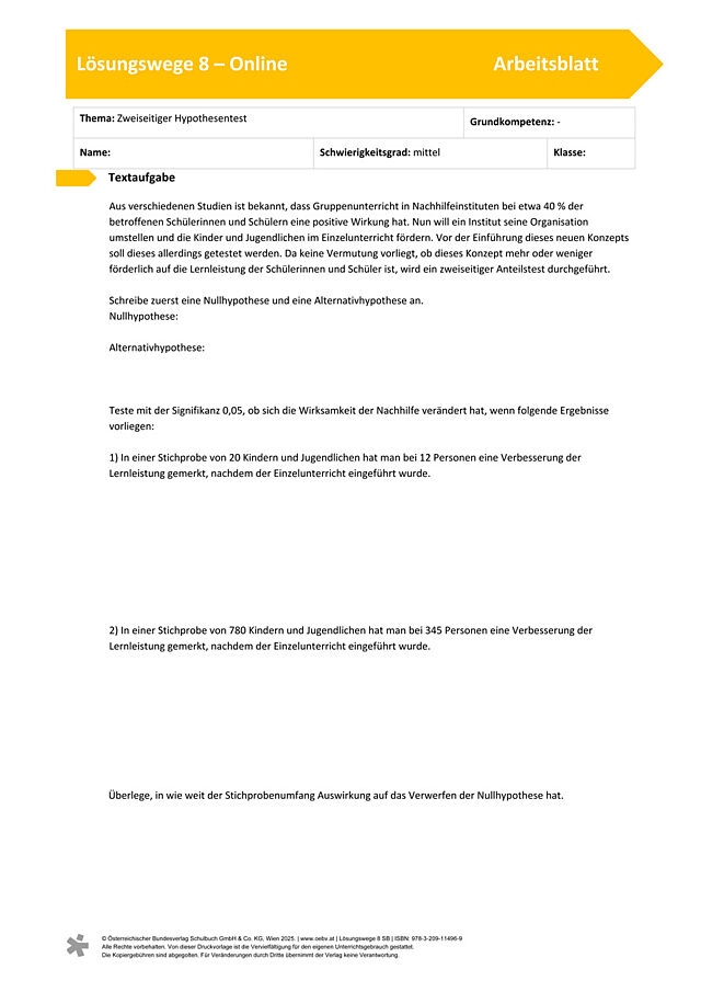Zweiseitiger Hypothesentest