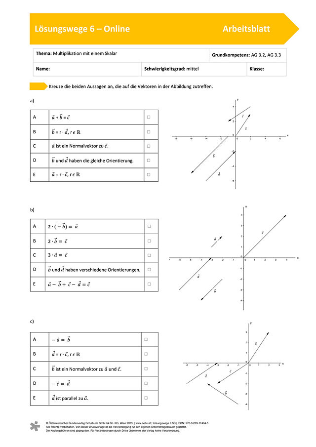 Multiplikation mit Skalar