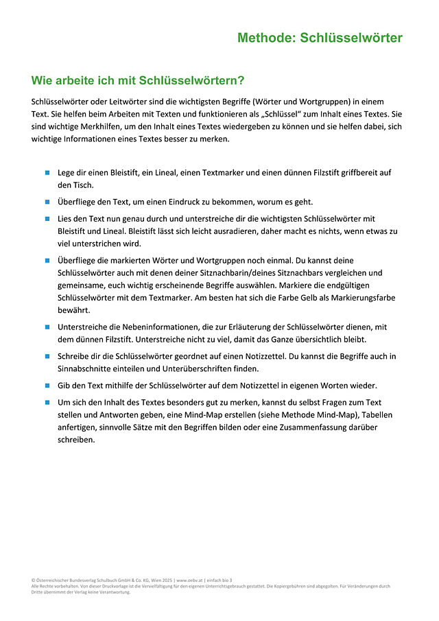 Methode: Schlüsselwörter